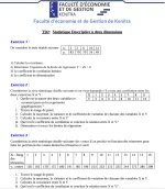 8 Exercices Corrigés  Statistique Descriptive à deux dimensions.webp