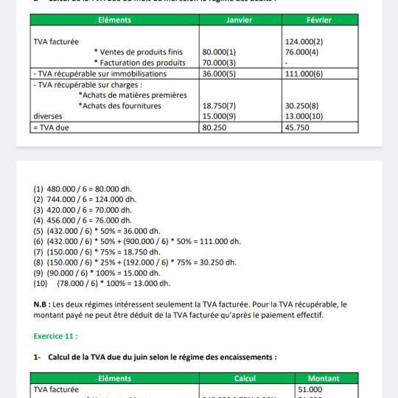Sujet '11 Exercices corrigés en Fiscalité TVA'. 